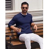 image:imageCOOFANDY Mens Crewneck Sweater Lightweight Ribbed Knit Pullover SweatersNavy Blue