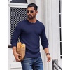 image:imageCOOFANDY Mens Crewneck Sweater Lightweight Ribbed Knit Pullover SweatersNavy Blue