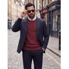 image:imageCOOFANDY Mens Crewneck Sweater Lightweight Ribbed Knit Pullover SweatersWine Red