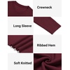 image:imageCOOFANDY Mens Crewneck Sweater Lightweight Ribbed Knit Pullover SweatersWine Red