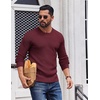 image:imageCOOFANDY Mens Crewneck Sweater Lightweight Ribbed Knit Pullover SweatersWine Red