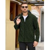 image:imageCOOFANDY Mens Fleece Jackets Full Zip Lightweight Casual Sweater JacketArmy Green