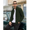 image:imageCOOFANDY Mens Fleece Jackets Full Zip Lightweight Casual Sweater JacketArmy Green