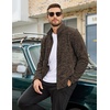 image:imageCOOFANDY Mens Fleece Jackets Full Zip Lightweight Casual Sweater JacketDark Brown