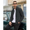 image:imageCOOFANDY Mens Fleece Jackets Full Zip Lightweight Casual Sweater JacketDark Grey