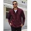 image:imageCOOFANDY Mens Fleece Jackets Full Zip Lightweight Casual Sweater JacketDark Red