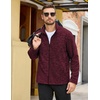 image:imageCOOFANDY Mens Fleece Jackets Full Zip Lightweight Casual Sweater JacketDark Red