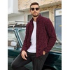 image:imageCOOFANDY Mens Fleece Jackets Full Zip Lightweight Casual Sweater JacketDark Red