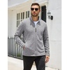 image:imageCOOFANDY Mens Fleece Jackets Full Zip Lightweight Casual Sweater JacketLgiht Grey