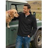 image:imageCOOFANDY Mens Fleece Quarter Zip Pullover Mock Neck Long Sleeve Sweatshirt1black