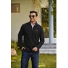 image:imageCOOFANDY Mens Fleece Quarter Zip Pullover Mock Neck Long Sleeve Sweatshirt1black