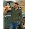 image:imageCOOFANDY Mens Fleece Quarter Zip Pullover Mock Neck Long Sleeve SweatshirtArmy Green