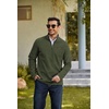 image:imageCOOFANDY Mens Fleece Quarter Zip Pullover Mock Neck Long Sleeve SweatshirtArmy Green