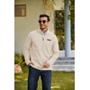 image:imageCOOFANDY Mens Fleece Quarter Zip Pullover Mock Neck Long Sleeve SweatshirtBeige