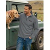 image:imageCOOFANDY Mens Fleece Quarter Zip Pullover Mock Neck Long Sleeve SweatshirtDark Gray