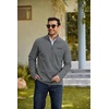 image:imageCOOFANDY Mens Fleece Quarter Zip Pullover Mock Neck Long Sleeve SweatshirtDark Gray