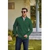 image:imageCOOFANDY Mens Fleece Quarter Zip Pullover Mock Neck Long Sleeve SweatshirtGreen