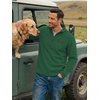 image:imageCOOFANDY Mens Fleece Quarter Zip Pullover Mock Neck Long Sleeve SweatshirtGreen