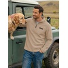 image:imageCOOFANDY Mens Fleece Quarter Zip Pullover Mock Neck Long Sleeve SweatshirtKhaki