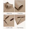 image:imageCOOFANDY Mens Fleece Quarter Zip Pullover Mock Neck Long Sleeve SweatshirtKhaki