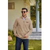 image:imageCOOFANDY Mens Fleece Quarter Zip Pullover Mock Neck Long Sleeve SweatshirtKhaki