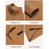 image:imageCOOFANDY Mens Fleece Quarter Zip Pullover Mock Neck Long Sleeve SweatshirtLight Brown