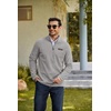 image:imageCOOFANDY Mens Fleece Quarter Zip Pullover Mock Neck Long Sleeve SweatshirtLight Gray