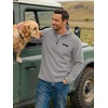 image:imageCOOFANDY Mens Fleece Quarter Zip Pullover Mock Neck Long Sleeve SweatshirtLight Gray