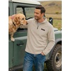 image:imageCOOFANDY Mens Fleece Quarter Zip Pullover Mock Neck Long Sleeve SweatshirtMoon Gray