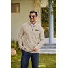 image:imageCOOFANDY Mens Fleece Quarter Zip Pullover Mock Neck Long Sleeve SweatshirtMoon Gray