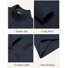 image:imageCOOFANDY Mens Fleece Quarter Zip Pullover Mock Neck Long Sleeve SweatshirtNavy Blue