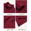 image:imageCOOFANDY Mens Fleece Quarter Zip Pullover Mock Neck Long Sleeve SweatshirtWine Red