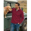 image:imageCOOFANDY Mens Fleece Quarter Zip Pullover Mock Neck Long Sleeve SweatshirtWine Red