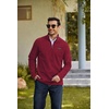 image:imageCOOFANDY Mens Fleece Quarter Zip Pullover Mock Neck Long Sleeve SweatshirtWine Red