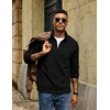 image:imageCOOFANDY Mens Fleece Quarter Zip Sweatshirt Long Sleeve Pullover SweatshirtAll Black