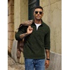 image:imageCOOFANDY Mens Fleece Quarter Zip Sweatshirt Long Sleeve Pullover SweatshirtArmy Green