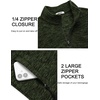 image:imageCOOFANDY Mens Fleece Quarter Zip Sweatshirt Long Sleeve Pullover SweatshirtArmy Green