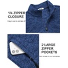 image:imageCOOFANDY Mens Fleece Quarter Zip Sweatshirt Long Sleeve Pullover SweatshirtBdenim Blue