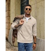 image:imageCOOFANDY Mens Fleece Quarter Zip Sweatshirt Long Sleeve Pullover SweatshirtBlight Khaki