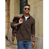 image:imageCOOFANDY Mens Fleece Quarter Zip Sweatshirt Long Sleeve Pullover SweatshirtBrown