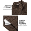 image:imageCOOFANDY Mens Fleece Quarter Zip Sweatshirt Long Sleeve Pullover SweatshirtBrown