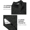 image:imageCOOFANDY Mens Fleece Quarter Zip Sweatshirt Long Sleeve Pullover SweatshirtDark Gray