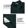 image:imageCOOFANDY Mens Fleece Quarter Zip Sweatshirt Long Sleeve Pullover SweatshirtLake Green