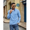 image:imageCOOFANDY Mens Fleece Quarter Zip Sweatshirt Long Sleeve Pullover SweatshirtLight Blue