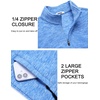 image:imageCOOFANDY Mens Fleece Quarter Zip Sweatshirt Long Sleeve Pullover SweatshirtLight Blue
