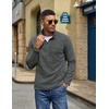 image:imageCOOFANDY Mens Fleece Quarter Zip Sweatshirt Long Sleeve Pullover SweatshirtMedium Gray