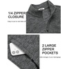 image:imageCOOFANDY Mens Fleece Quarter Zip Sweatshirt Long Sleeve Pullover SweatshirtMedium Gray