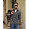 image:imageCOOFANDY Mens Fleece Quarter Zip Sweatshirt Long Sleeve Pullover SweatshirtMedium Gray