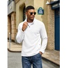 image:imageCOOFANDY Mens Fleece Quarter Zip Sweatshirt Long Sleeve Pullover SweatshirtWhite