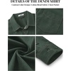 image:imageCOOFANDY Mens Heavyweight Denim Shirt Long Sleeve Button Down Jean JacketArmy Green